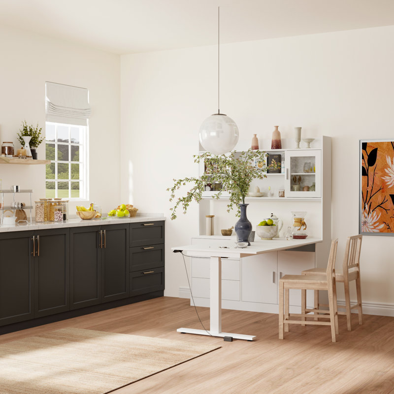 Liftable Dining Table Island With Pantry Cabinet